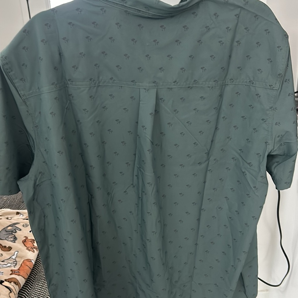NEW XL MENS SHORT SLEEVE VOYAGER GREEN BUTTON FRONT SHIRT DBL POCKET -VELCRO - Picture 11 of 14